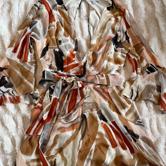 Fashion Nova Stay Beautiful Flowy Romper - Rust/combo - Picture 4 of 7